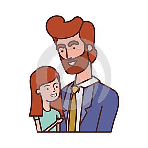 Father with daughter avatar character