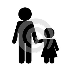 Father with daughter avatar silhouette style icon vector design