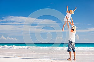 Father and daughter at beach