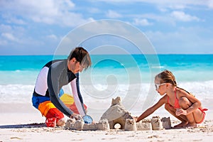 Father and daughter at beach