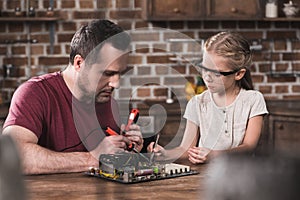 Father and daughter brazing at home concentrated process