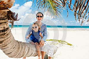 Father and daughter on Caribbean vacation