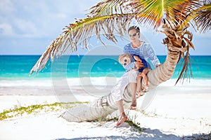 Father and daughter on Caribbean vacation