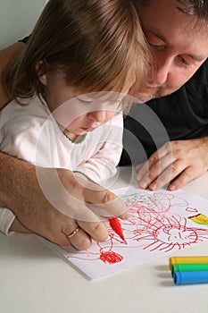 Father and daughter Drawing