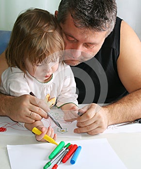 Father and daughter Drawing