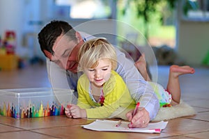 Father and daughter enjoying family time at home