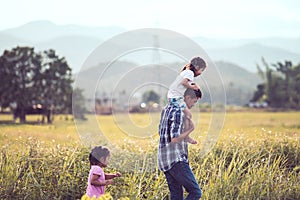 Father and daughter having fun and playing together