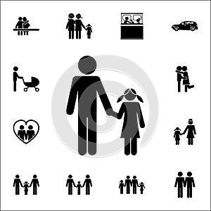 father and daughter holding hands icon. Detailed set of Family icons. Premium quality graphic design sign. One of the collection i