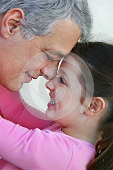 Father and daughter hugging