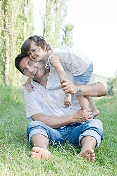 Father and daughter outdoor