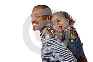 Father and daughter piggyback photo