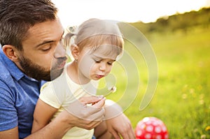 Father and daughter playing