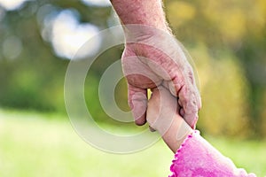 Father and daughter's hands