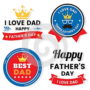 Father day Birthday Vector Logo for banner