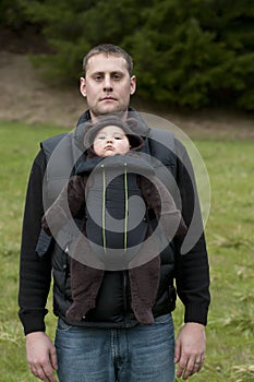 Father with Front Baby Carrier