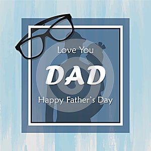 Father and girl with Happy Father`s day background