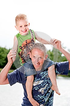 Father and his happy son