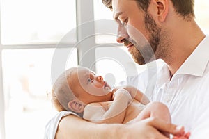 Father with little baby.