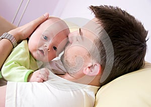 Father with newborn