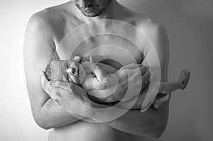 Father with a newborn baby