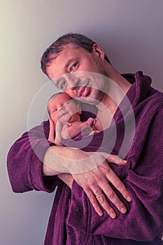 Father with newborn baby