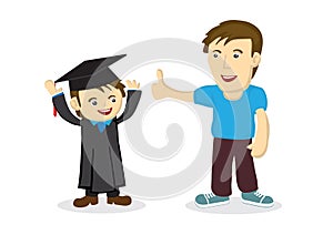 Father praise his child on his graduation day photo