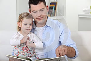 Father reading a story