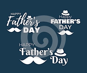 Father`s Day Background set. Poster, flyer, greeting card, header for website. Vector Illustration