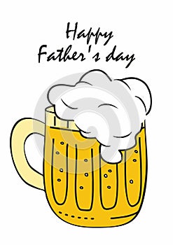Father\'s day, celebration card, beer, conceptual vector illustration, eps.