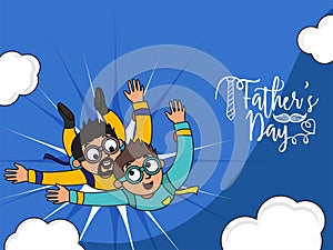 Father`s Day celebration concept with father and son duo enjoy s