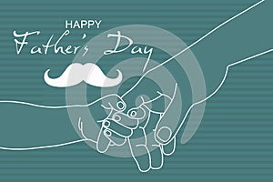 Father\'s Day. The child holds the father\'s hand