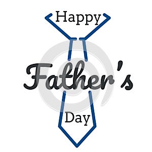 Father`s day flat vector in background with necktie graphic