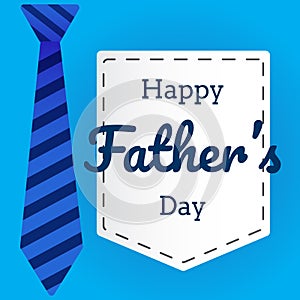 Father`s day flat vector in background with necktie graphic