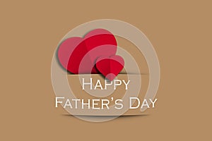 Father\'s Day. Holiday card with text and hearts