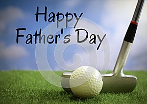 Father`s Day image of golfing withtext added photo