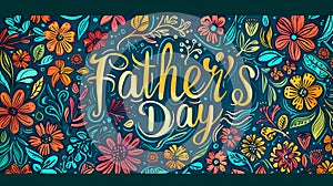 Father\'s day month illustration background with multi varity col photo