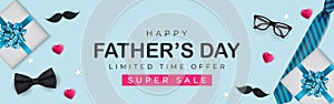 Father's Day Sale Background. Poster, flyer, greeting card, header for website. Vector Illustration