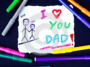 Father`s day theme with I LOVE YOU DADD message.