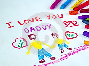 Father`s day theme with I LOVE YOU DADDY message.