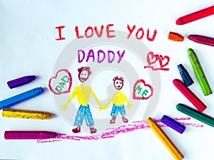 Father`s day theme with I LOVE YOU DADDY message.