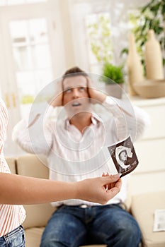 Father in shock of having baby