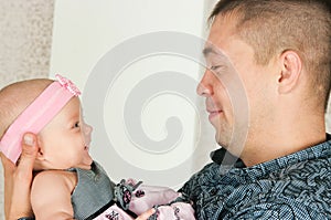 Father and small daughter