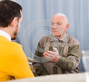 Father and son arguing