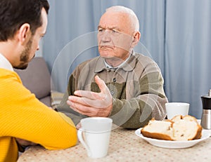 Father and son arguing