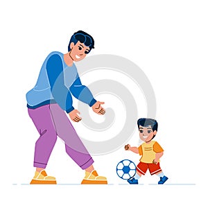 father son ball vector