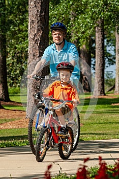 Father and son bike ride