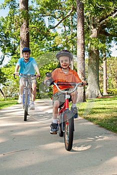 Father and son bike ride