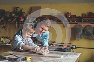 Father and son in carpentry