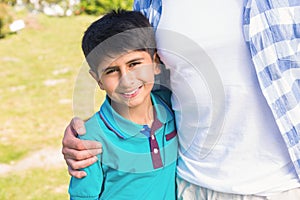 Father and son in the countryside