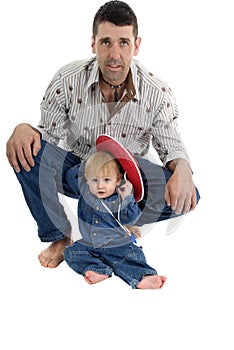 Father and Son Cowboy portrait